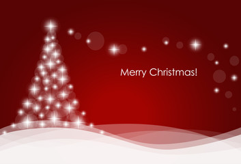 Christmas background with Christmas tree, vector illustration.