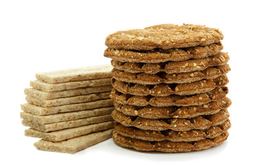 tasty crispbread isolated on white