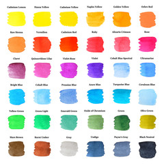 Set of Colorful Strokes as Watercolor Palette - 45323529