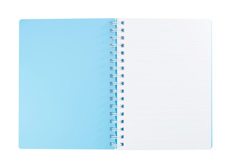 the blank notebook isolated on white background
