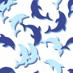 Türaufkleber Nahtloses Delfinmuster © ihor-seamless