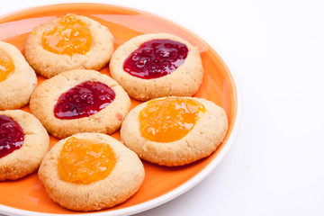 Fototapeta na wymiar homemade cookies with marmalade
