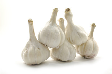 Stacked Garlic on white