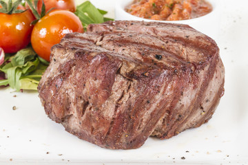 Grilled Beef Steak Isolated On a White Background