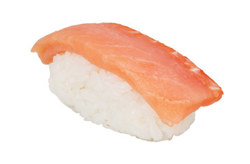 salmon sushi with white background