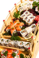 Set of sushi and rolls