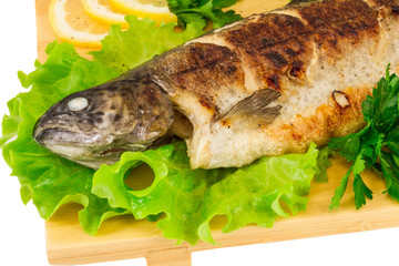 Roasted striped sea bass