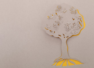 Tree origami handmade.