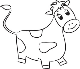 Cartoon cow. Vector