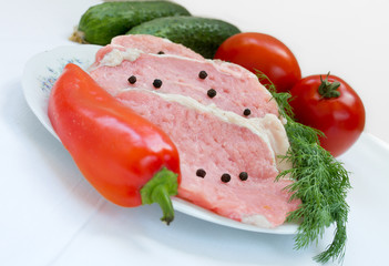 Fresh raw beef and spice
