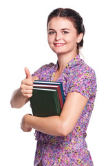 Girl with books