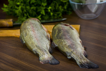 Two raw trouts