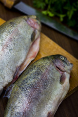 Two raw trouts