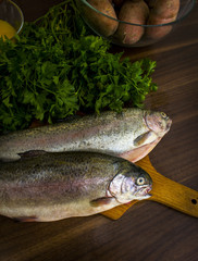 Two raw trouts