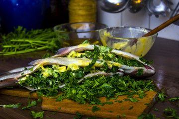 Two raw trouts