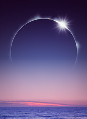 Full Eclipse over ocean (digital art) - 45332554
