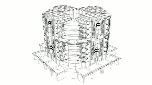 360 view building wirefame.