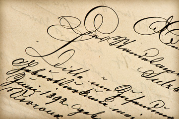 old letter with vintage handwriting