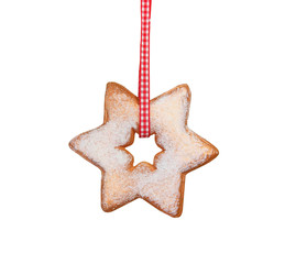 Weihnachtsstern rustikal auf weiß isoliert