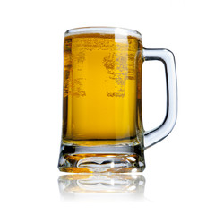 Jug of beer on white