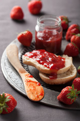 bread with strawberry jam