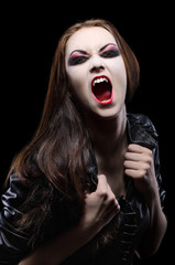 Young beautiful vampire woman