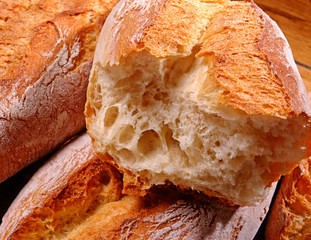 Crisp crusty white bread