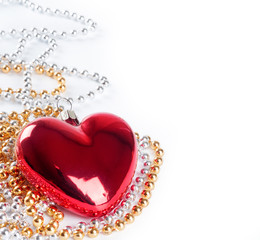 Christmas beads and heart