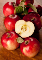 Naklejka na ściany i meble Red apples on a table