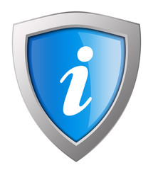 Information shield isolated on white background