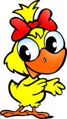 Hand-drawn Vector illustration of an cute chicken baby