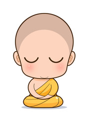 Buddhist Monk cartoon