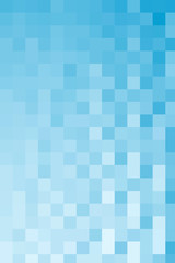 Background of light and darker blue squares.