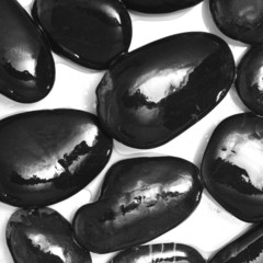 wet black stones