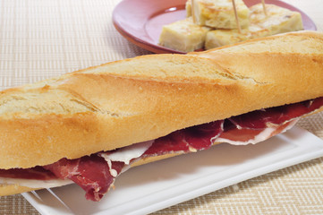 spanish serrano ham sandwich
