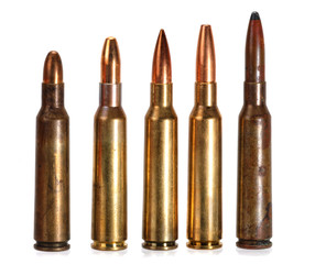 Rifle ammunition, 5 different types of projectiles.