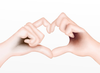 Lover Showing Heart Symbol with Hands