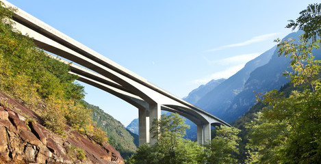 Obraz premium Road bridge in the forests of Swiss