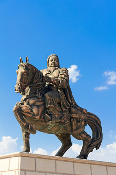 Statue of Genghis Khan at the Mausoleum