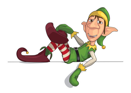 Christmas Elf Laying on an Edge