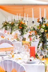 table set for wedding or another catered event dinner
