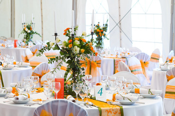 table set for wedding or another catered event dinner