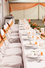 table set for wedding or another catered event dinner