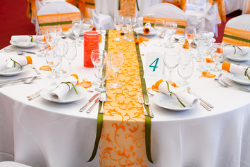 table set for wedding or another catered event dinner