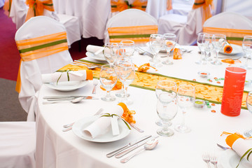 table set for wedding or another catered event dinner