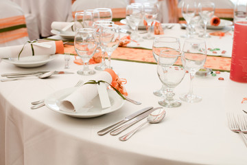 table set for wedding or another catered event dinner