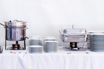 metal kitchen equipments on the table