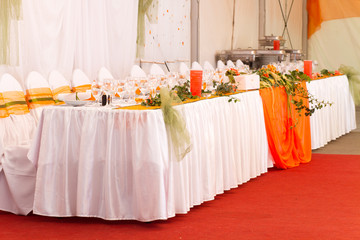table set for wedding or another catered event dinner