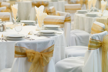 table set for wedding or another catered event dinner