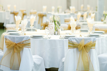 table set for wedding or another catered event dinner